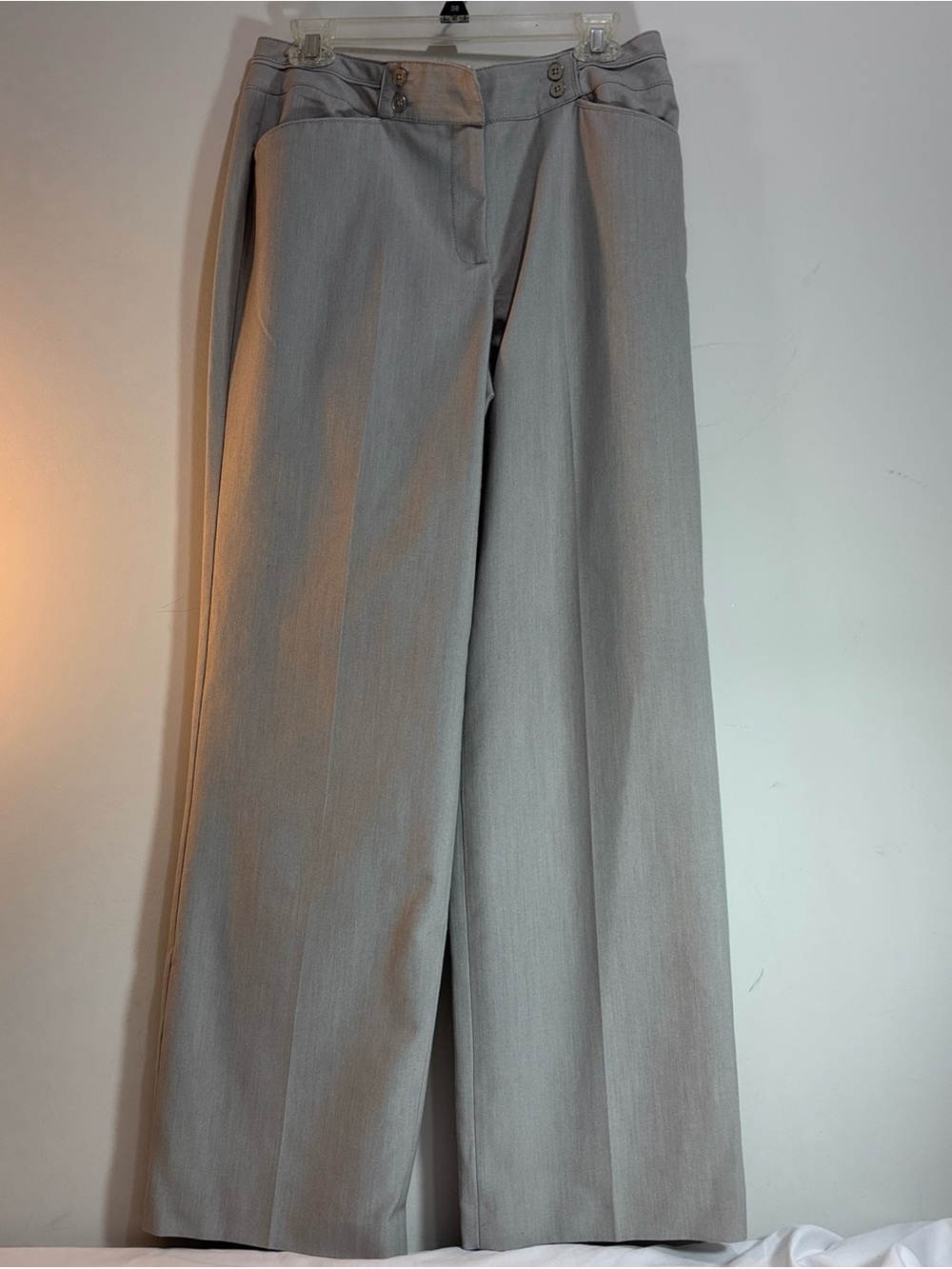 Zac&Rachel Women’s  Wide Leg Dress Pants in Light Gray. 1130